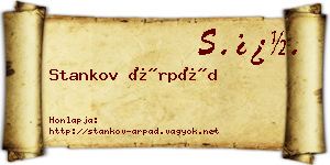 Stankov Árpád névjegykártya